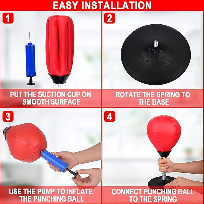 Mini Punching Bag with Stand - Stress Buster for Kids and Adults Toynix