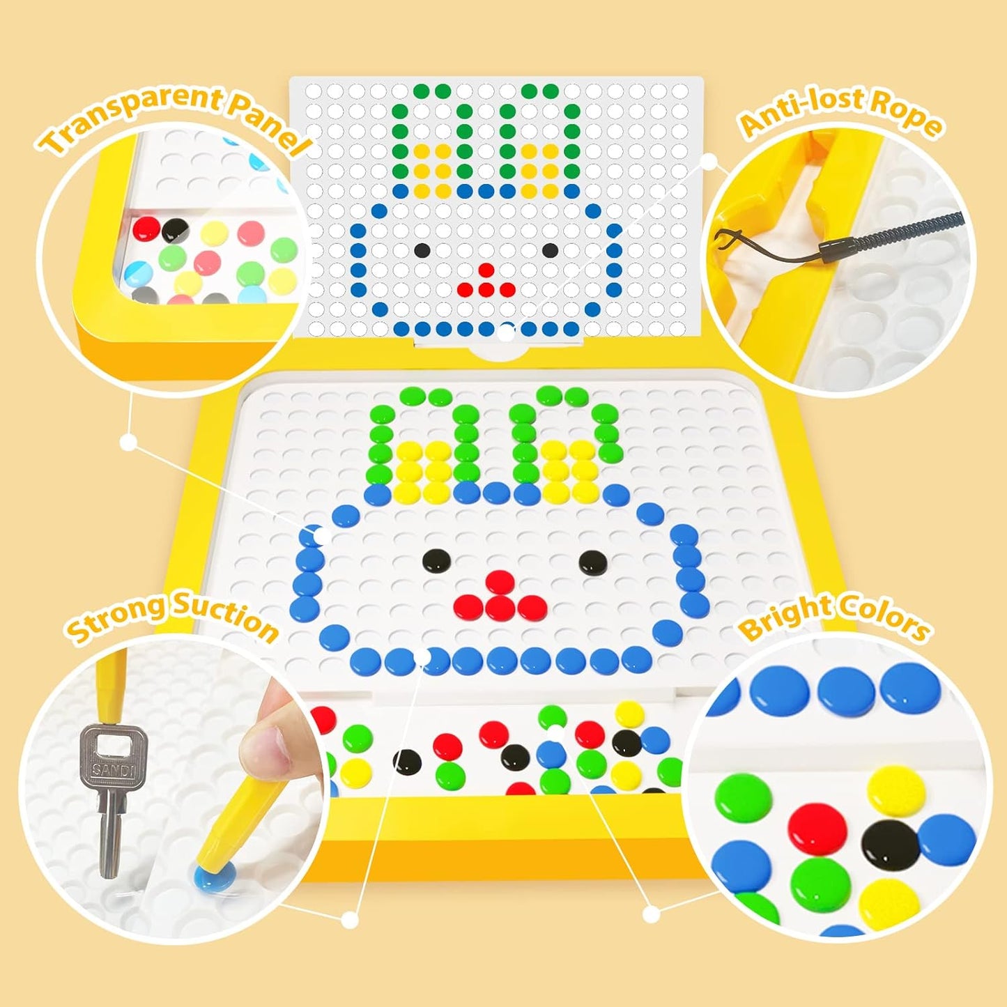 Magnetic Drawing Board Beads Dot Pattern Toy Toynix