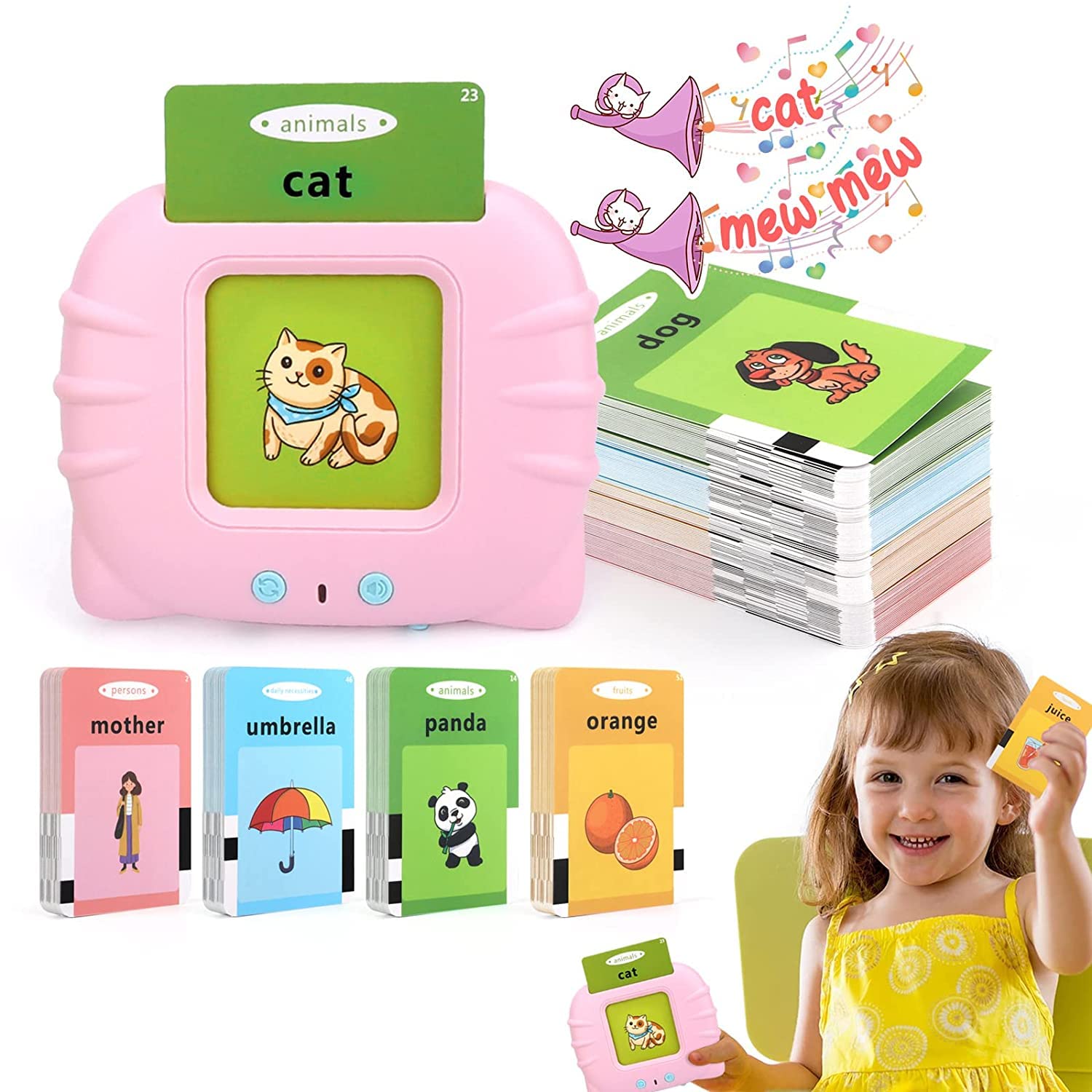 Education English Flash Cards Learning Machine With Sound For Kids - Toynix