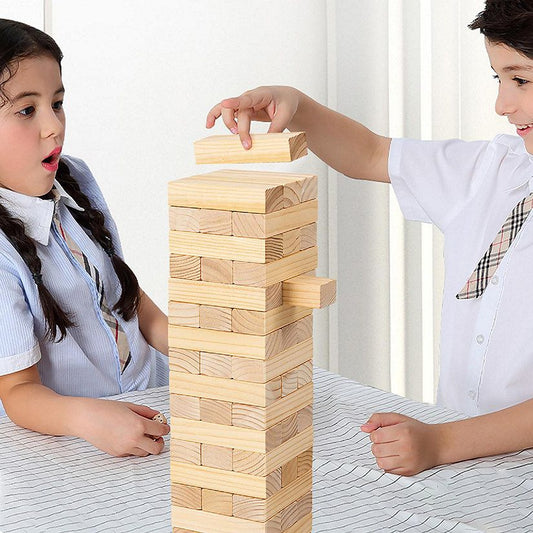 Classic Jenga Wooden Stacking Tower Board Game for Kids & Adults - Toynix