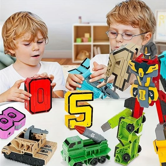 Transformer Robot With Number Figures 8 Pieces Toynix