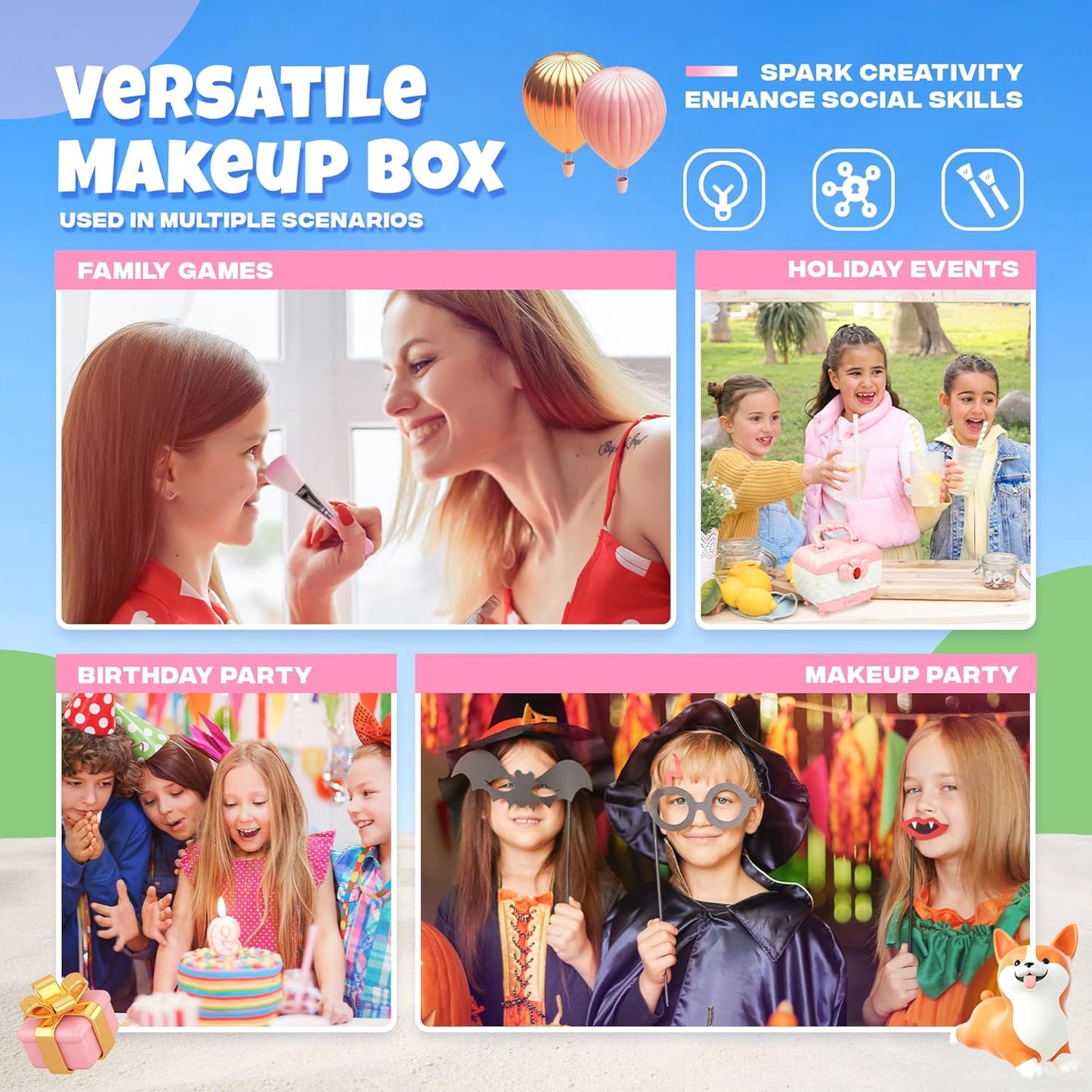 BELLOCHIDDO Kids Makeup Kit - 41 Pcs Toynix