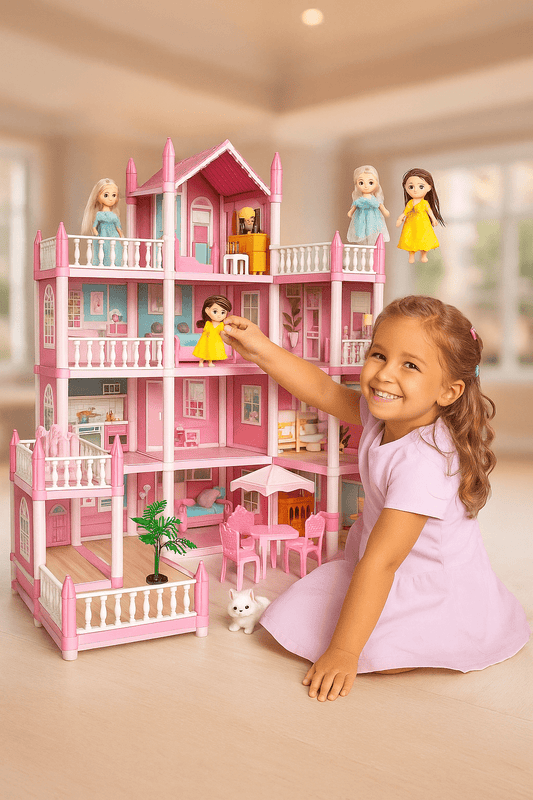 DIY Dreamy Pink Doll house Playset - Toynix