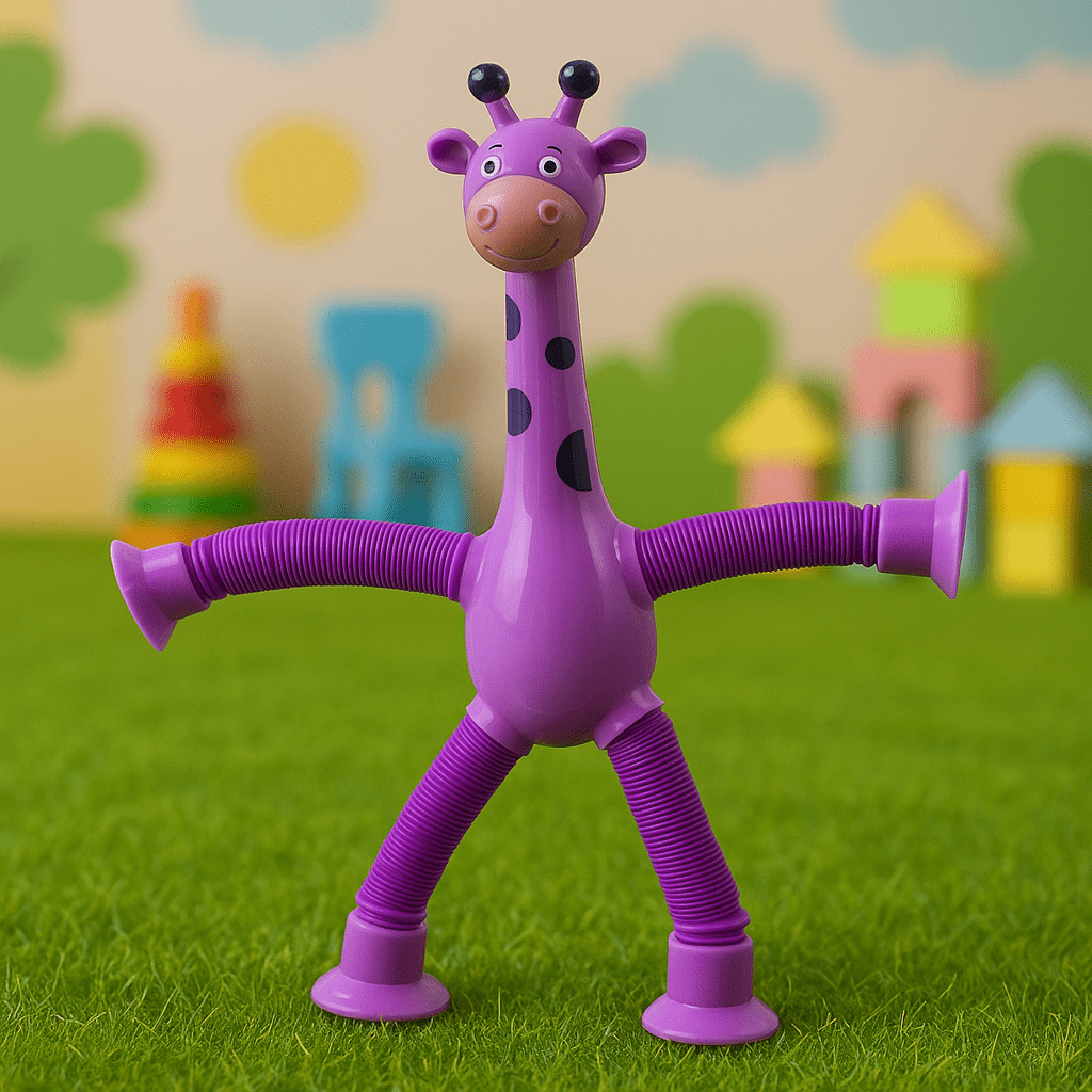 Telescopic Giraffe with Suction Cup Cartoon Toy For kids - Toynix