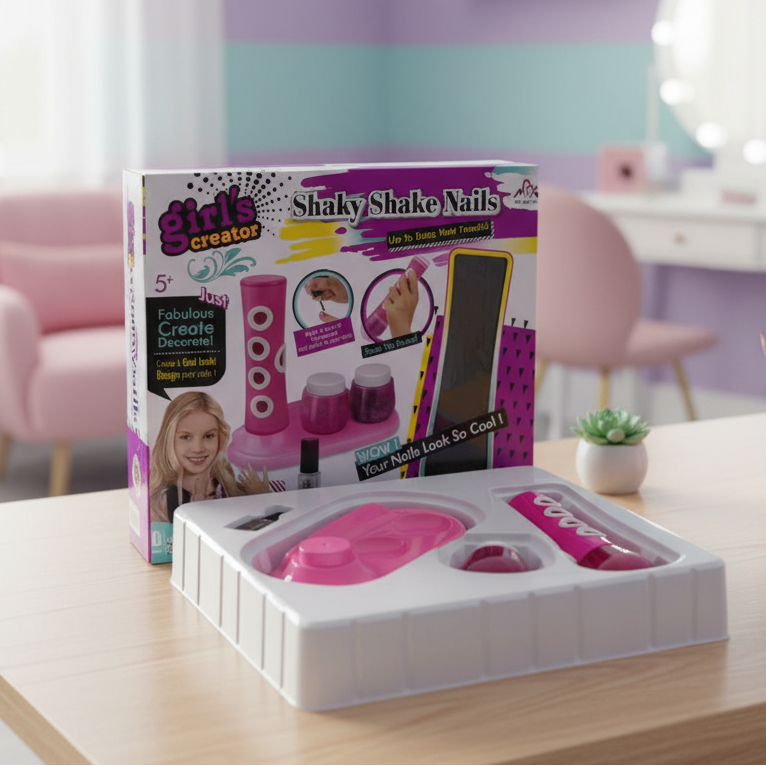 Shaky Shake Nail Kit – Fun Manicure & Pedicure Set for Girls