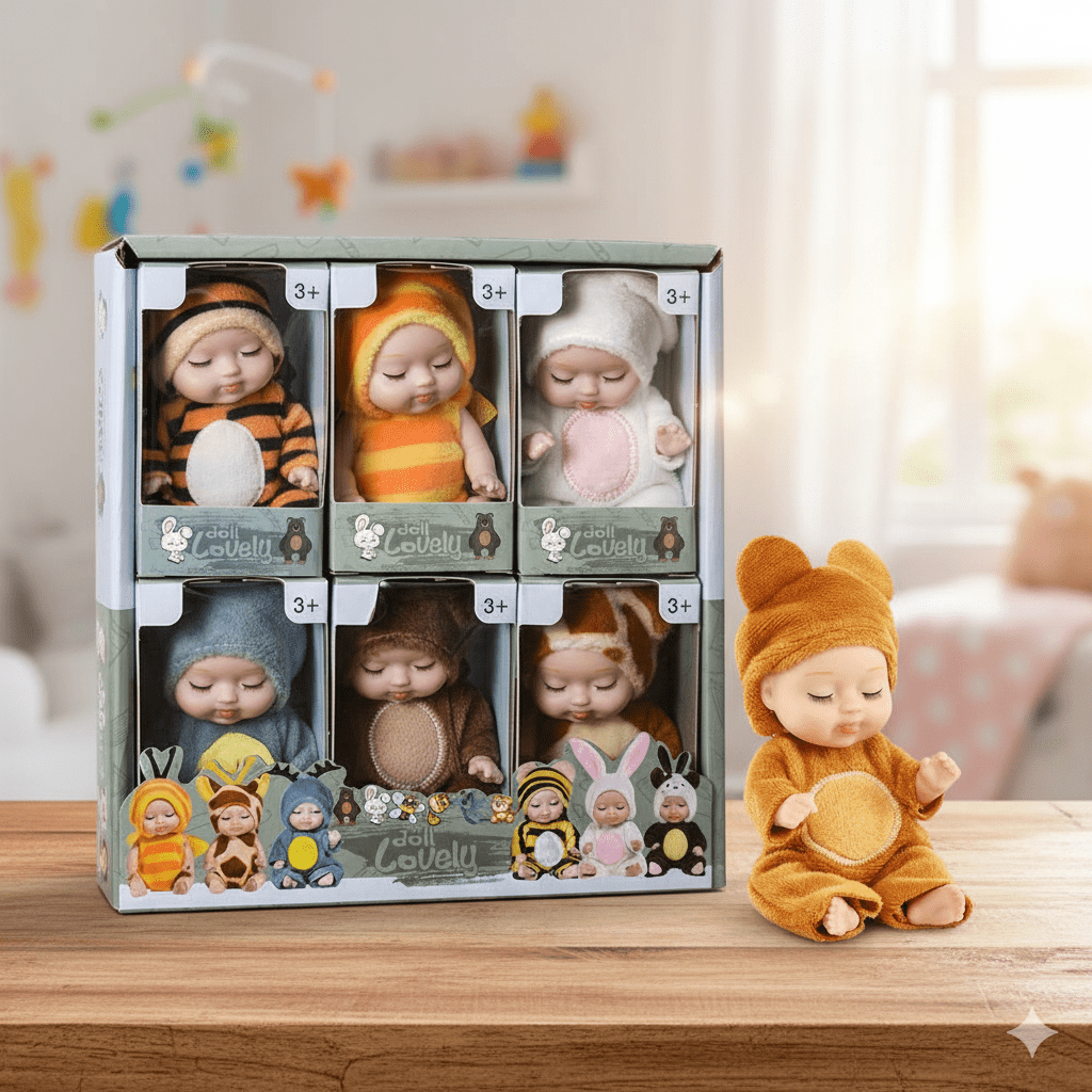 Mini Cute Sleeping Baby Dolls For Kids 6 Pcs - Toynix