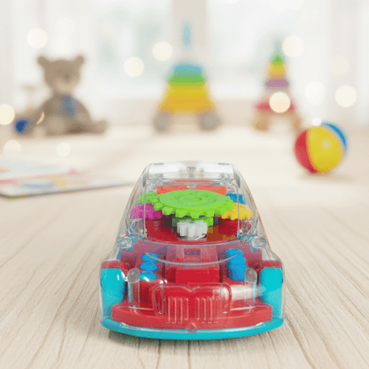 Transparent Electric Toy Car with Lights, Music & Universal Gear - Toynix