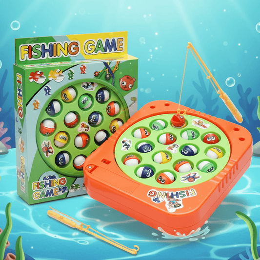 Battery - Operated Rotating Fishing Game Toy for Kids & Toddlers – 15 Fish - Toynix