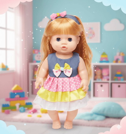 Baby Doll Happy Every Day with Feeding Bottle & Music - Toynix
