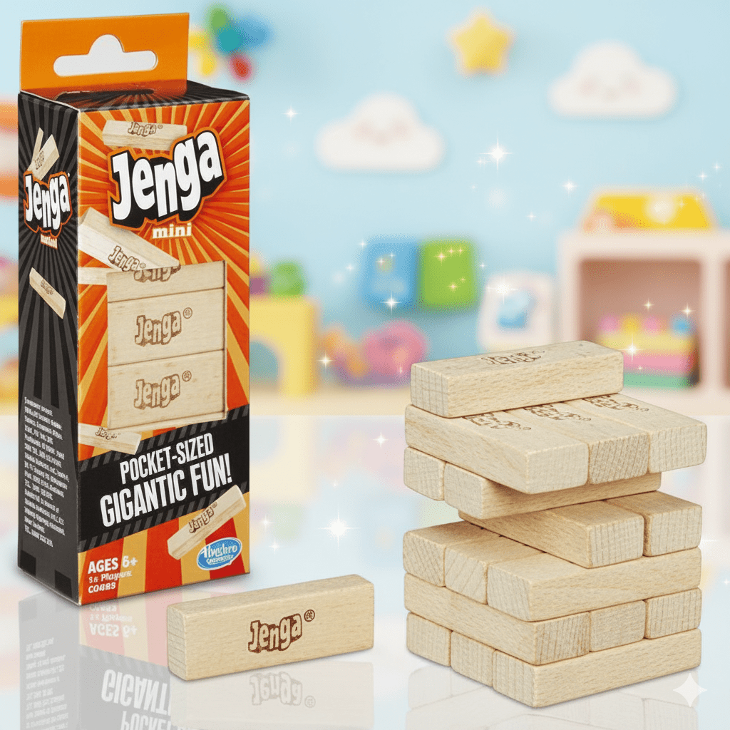 Classic Jenga Wooden Stacking Tower Board Game for Kids & Adults - Toynix