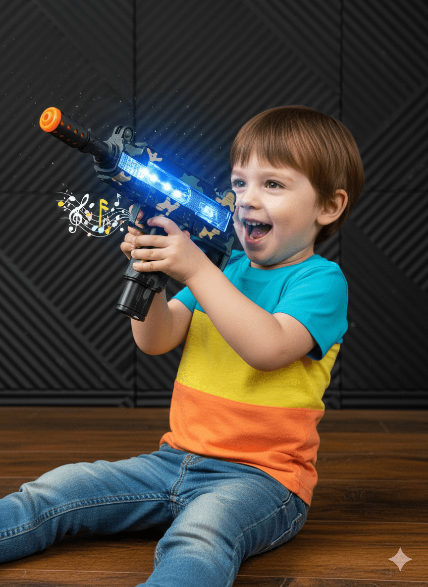 Camouflage Gun with Light and Music - Toynix