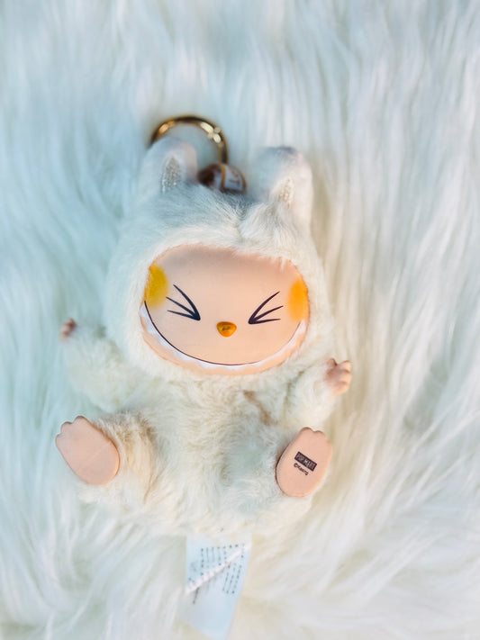 Labubu Have A Seat Monster Plush Keychain - 1 PC (SiSi White)