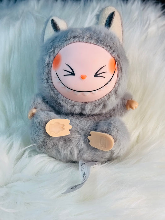 Labubu Have A Seat Monster Plush Keychain - 1 PC (HeHe Gray) - Toynix