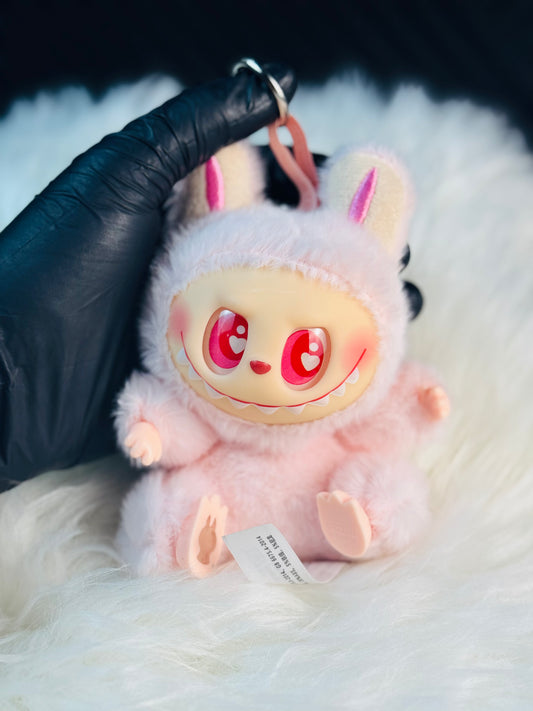Labubu Have A Seat Monster Plush Keychain - 1 PC (DaDa Pink)
