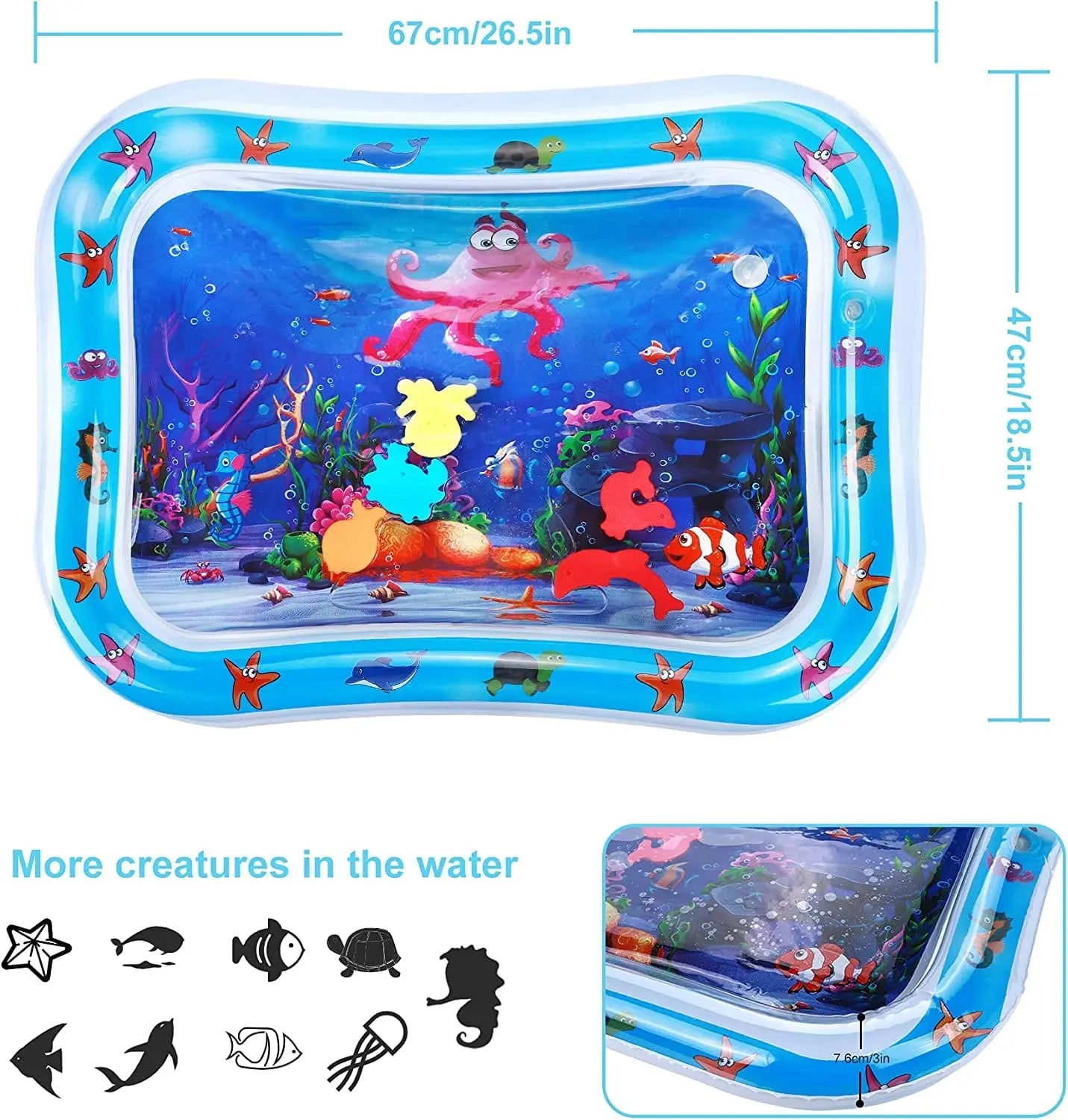 Premium Baby Inflatable Water Tummy Time Mat Toynix