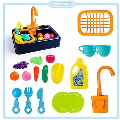 Kitchen Sink Play Set with Running Water - Toynix
