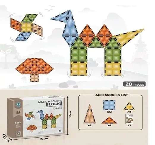 Magnetic Building Tiles for Kids - Toynix