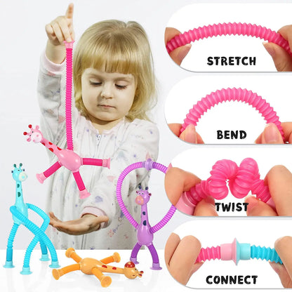 Premium Telescopic Giraffe Toy with Suction Cup Cartoon Toy Toynix