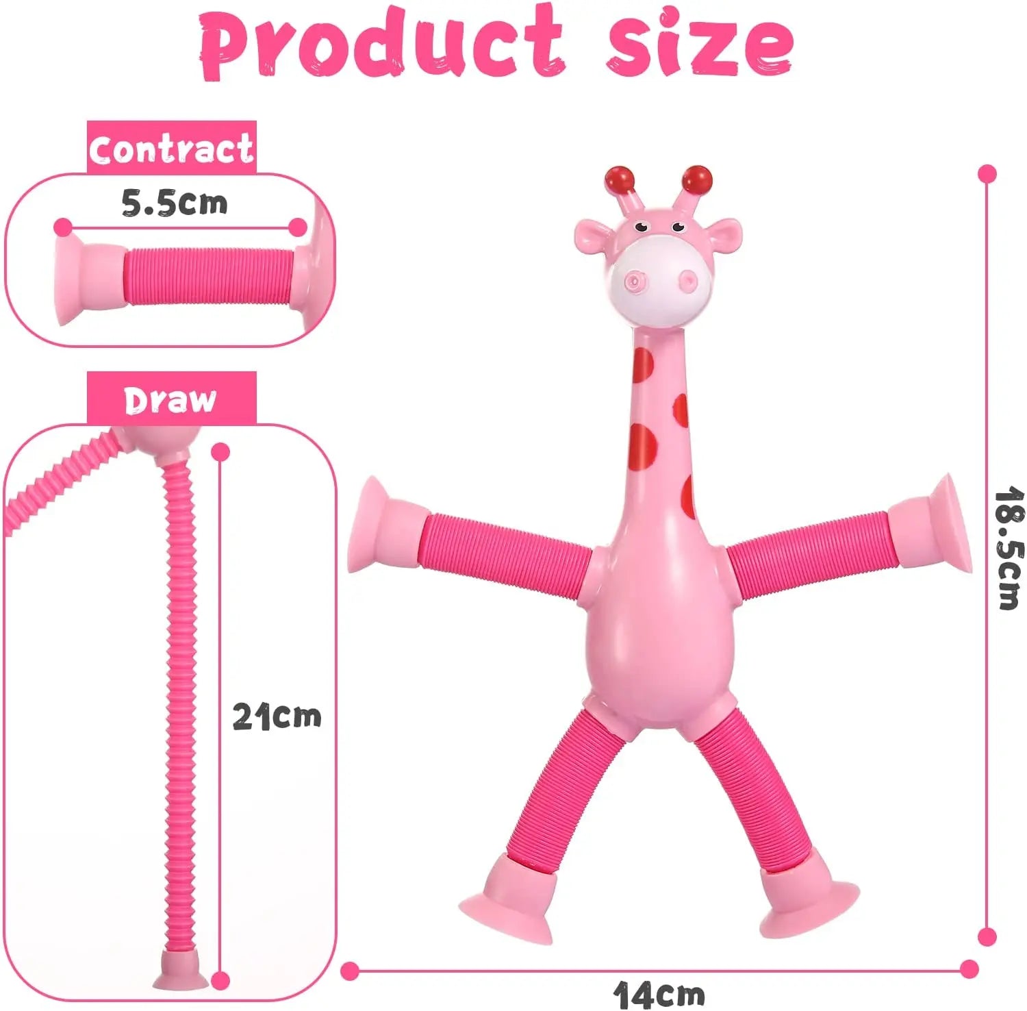 Premium Telescopic Giraffe Toy with Suction Cup Cartoon Toy Toynix