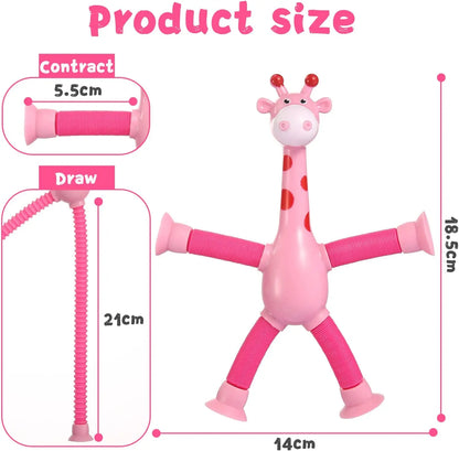 Premium Telescopic Giraffe Toy with Suction Cup Cartoon Toy Toynix