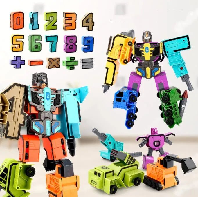 Transformer Robot With Number Figures 8 Pieces - Toynix