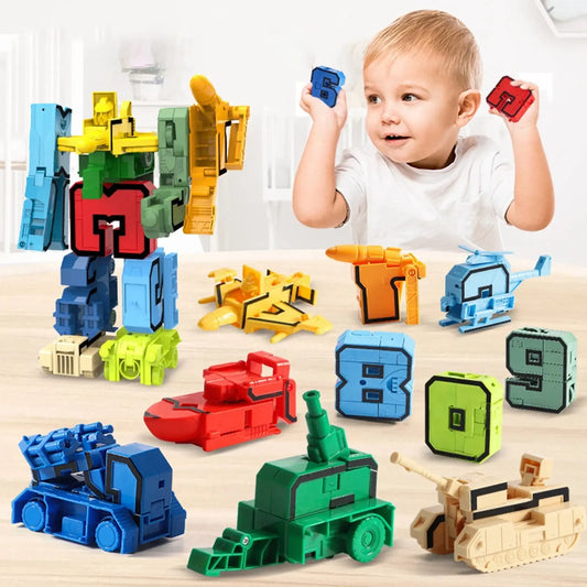 Transformer Robot With Number Figures 8 Pieces - Toynix