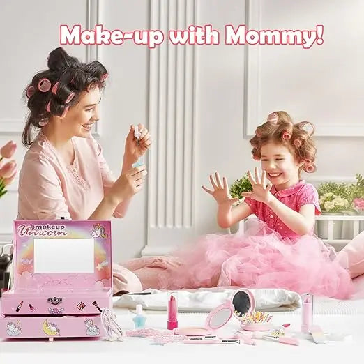 Unicorn Girls Safe & Pretend Play Cosmetic Makeup Case Beauty Kit Toynix
