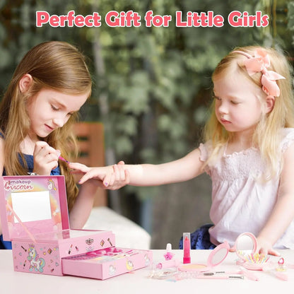 Unicorn Girls Safe & Pretend Play Cosmetic Makeup Case Beauty Kit Toynix