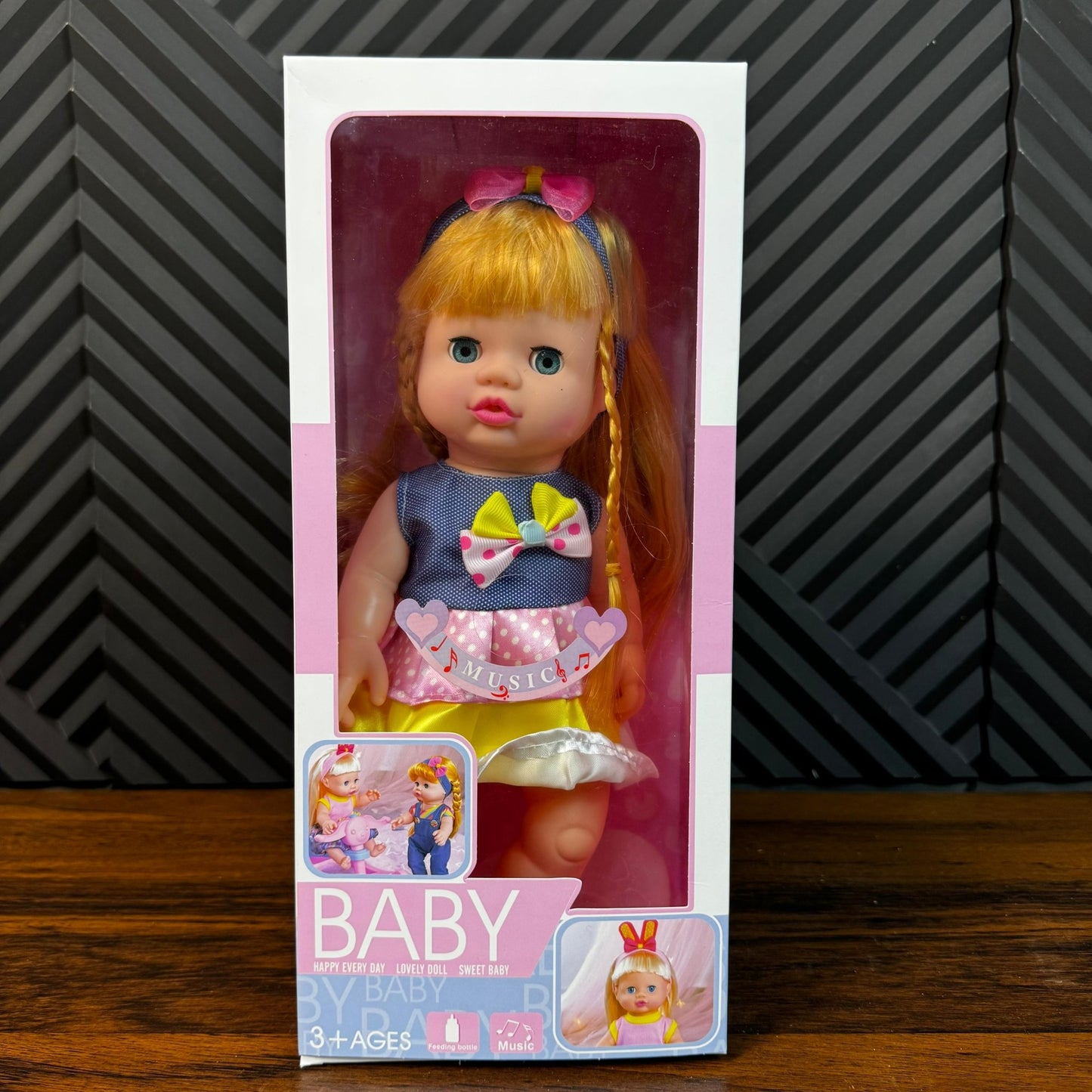 Baby Doll Happy Every Day with Feeding Bottle & Music - Toynix