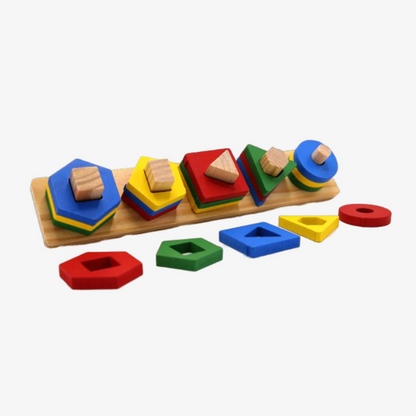 Wooden Educational Geometric Shape Blocks For Kids