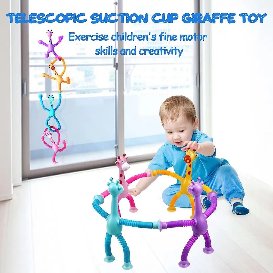 Premium Telescopic Giraffe Toy with Suction Cup Cartoon Toy Toynix