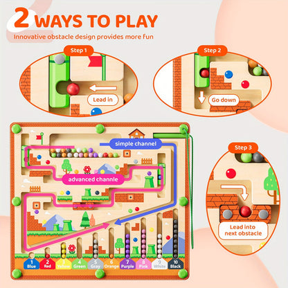 Wooden Magnetic Maze Beads Board For Kids