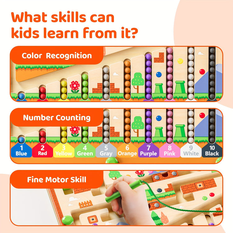 Wooden Magnetic Maze Beads Board For Kids