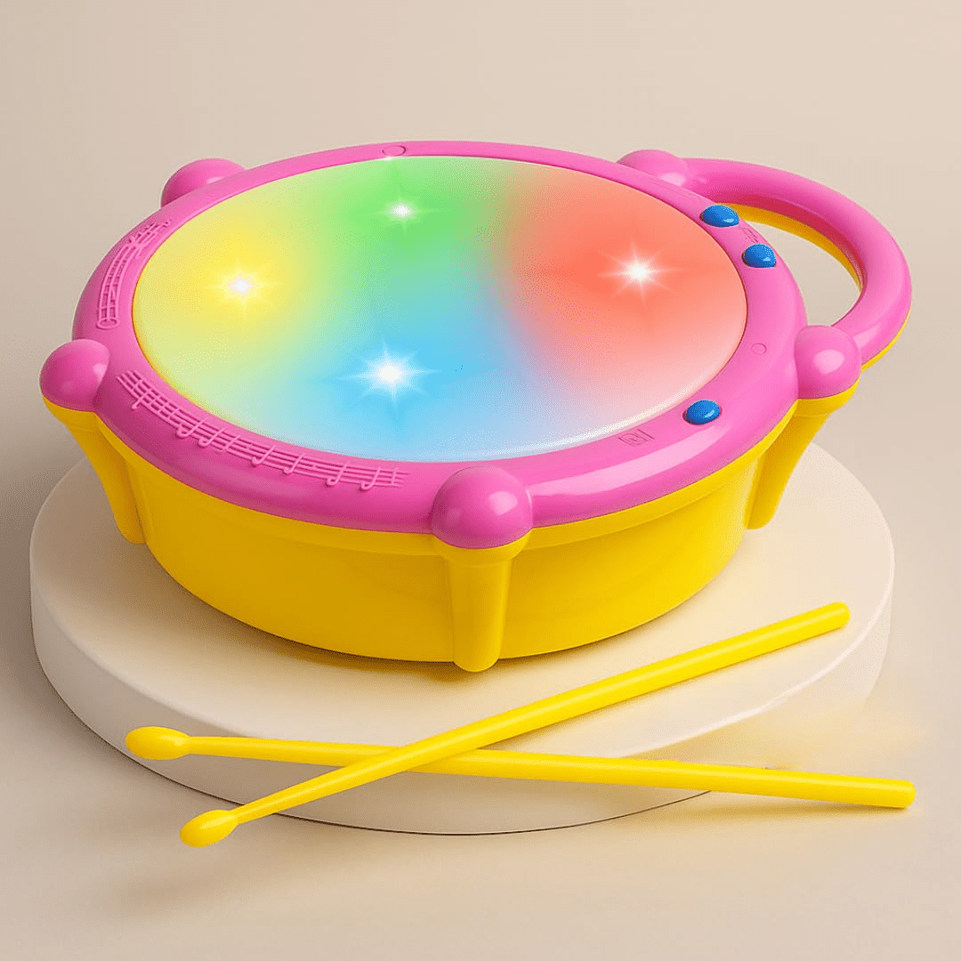 Musical Light Sound Flash Drum with Sticks - Toynix
