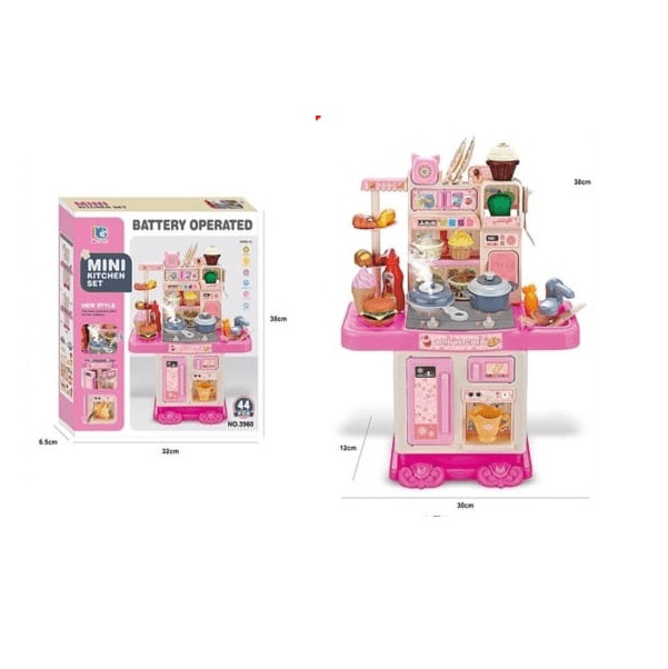 Pretend Play Kitchen Set for Kids – Realistic Cooking Toy with Lights, Sounds & Food Accessories | Educational Preschool Kitchen Toy - Toynix