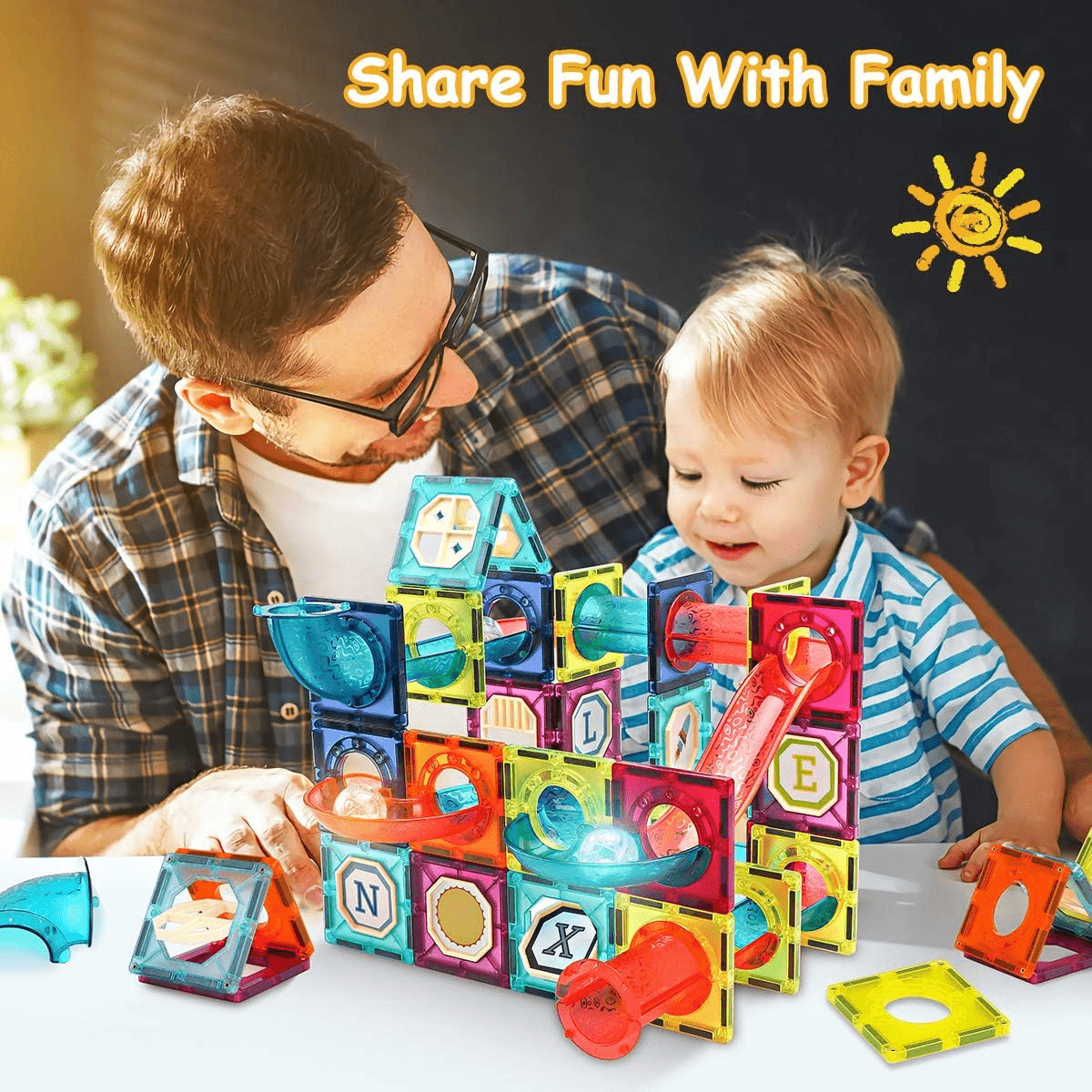 Tiles Magnetic Building Blocks for Kids - Toynix