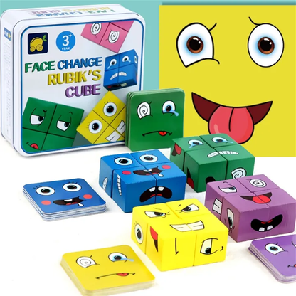 Face Expression Changing Cube Table Game for kids Toynix