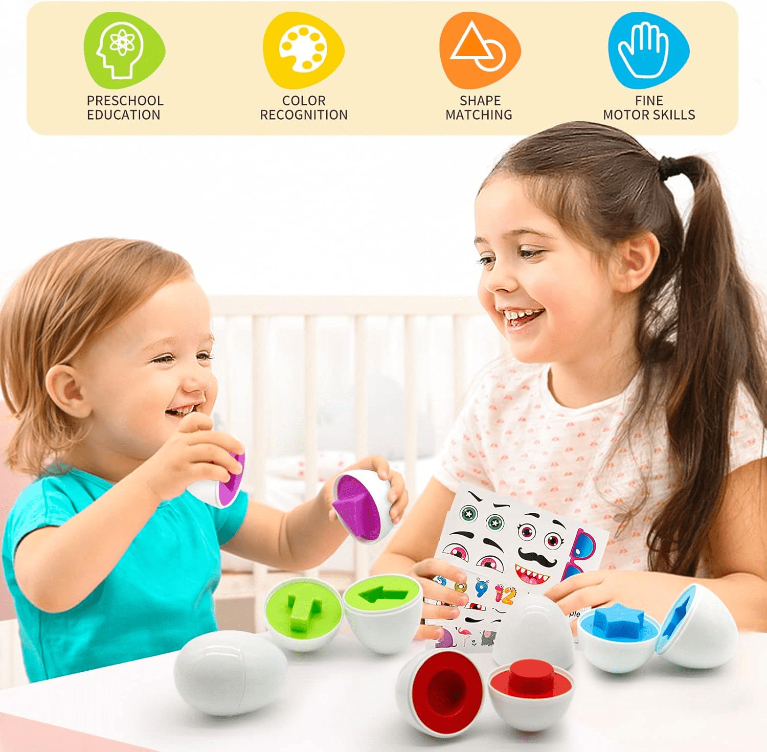 Children's Early Education Multi Shapes Eggs Toy - Toynix