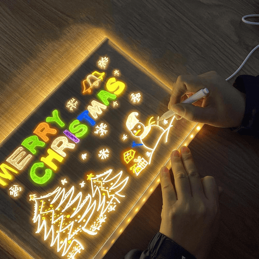 Acrylic LED Board With Colorful Night Light & 7 Neon Pens - Toynix
