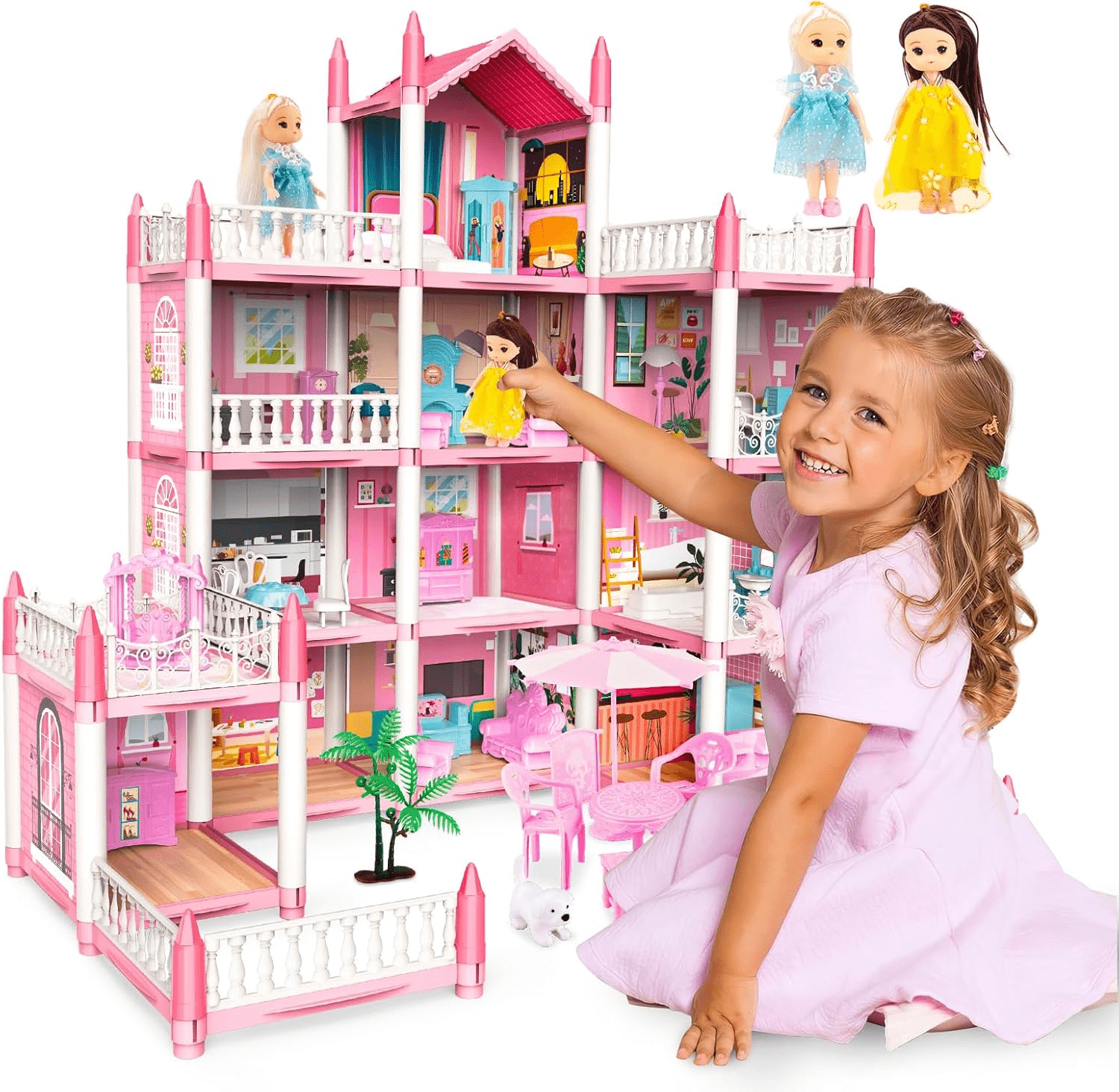 DIY Dreamy Pink Doll house Playset - Toynix