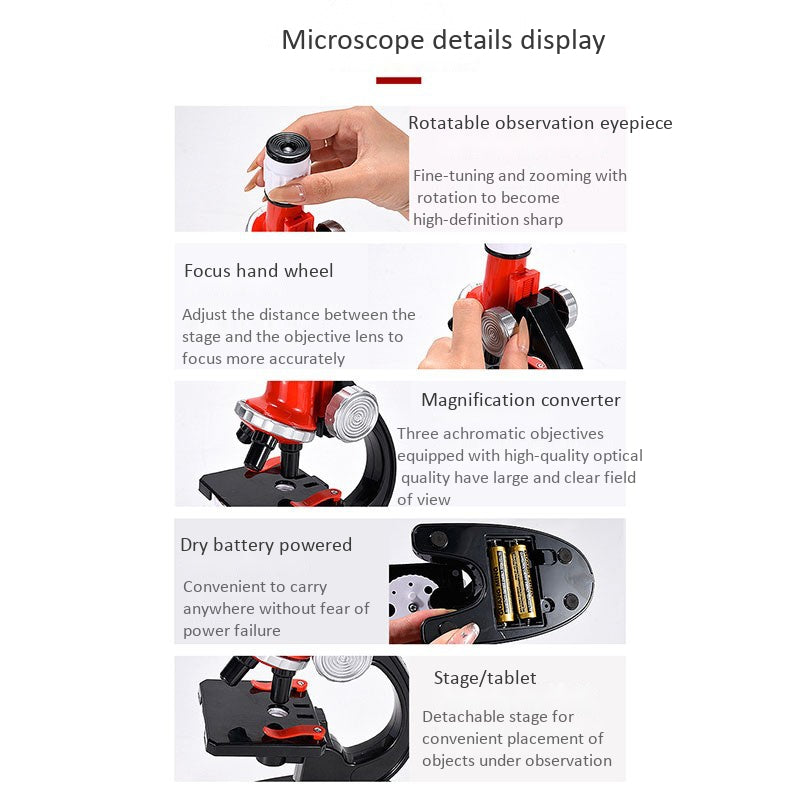 1200 Times Microscope Toys Primary School Biological Science Experiment - Toynix