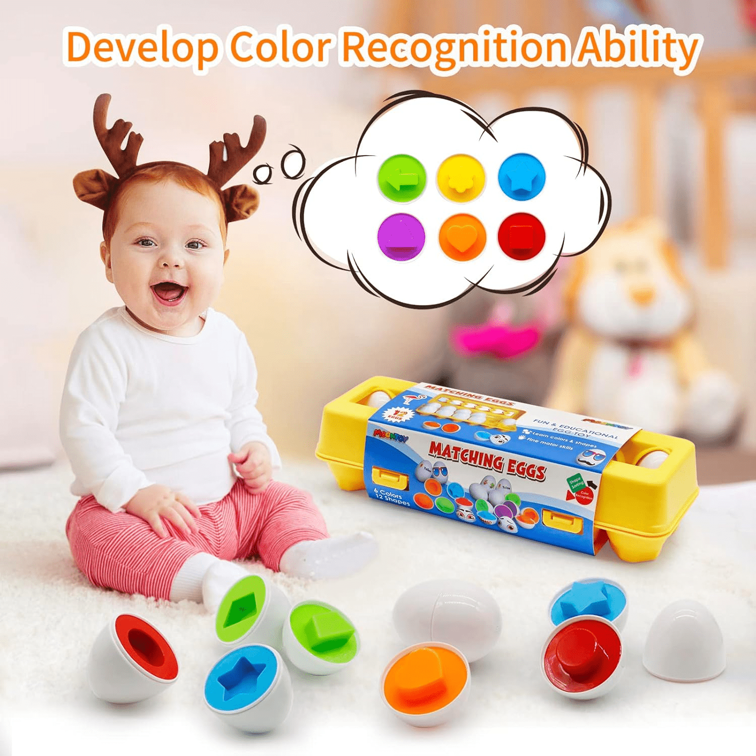Children's Early Education Multi Shapes Eggs Toy - Toynix