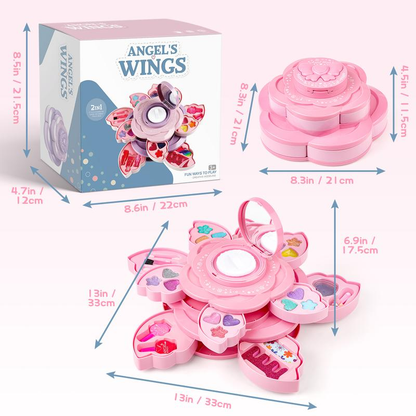 Angel Wings Makeup Toy Set Kids Face Beauty Pretend Play Toy Gift for Children Washable Cosmetic Toys for Little Girls | Cognitive Toy Makeup Playset for Kids for Nursery, Home, Early Education Centre Toynix