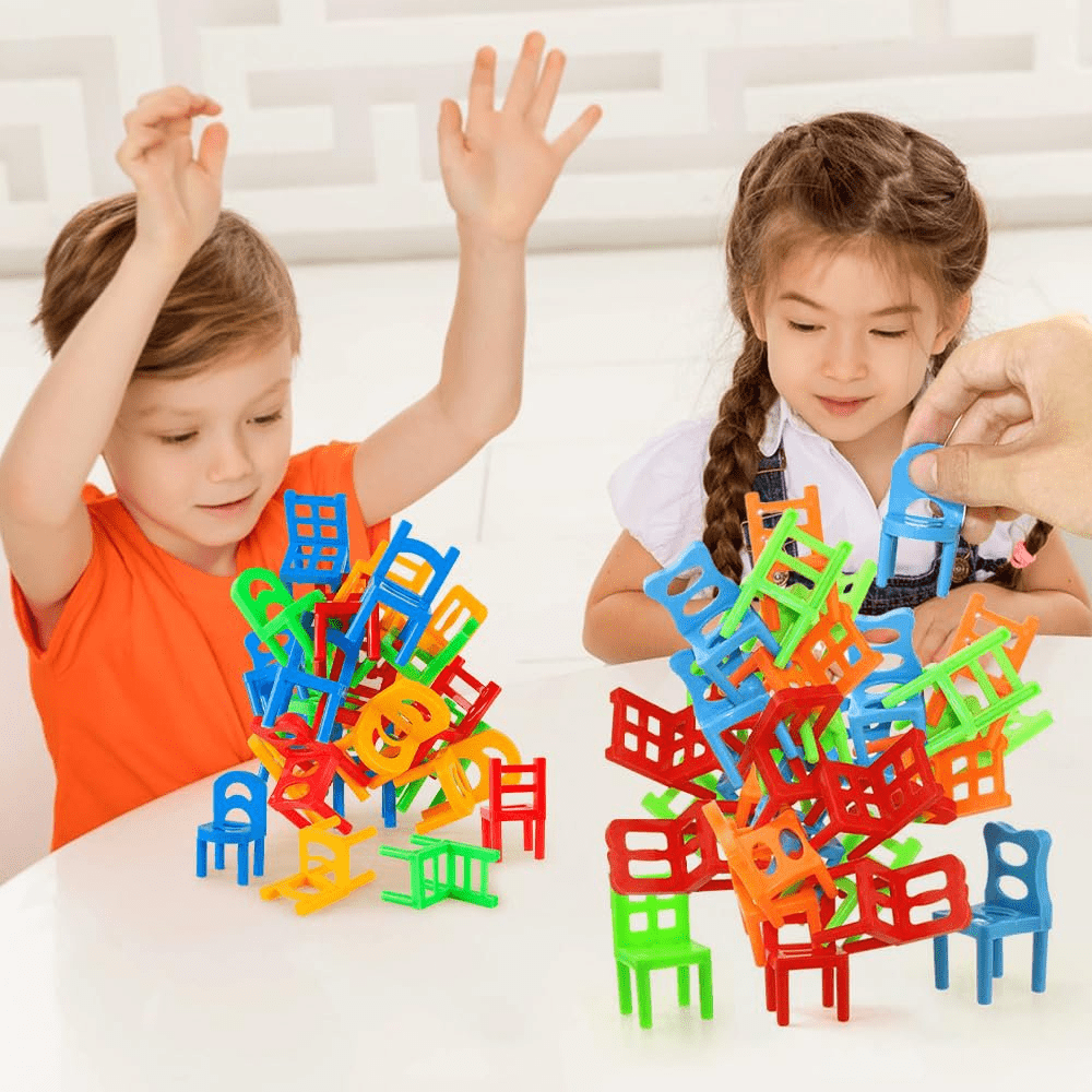 Chairs Balance Puzzle Battle Building Blocks Game - Toynix