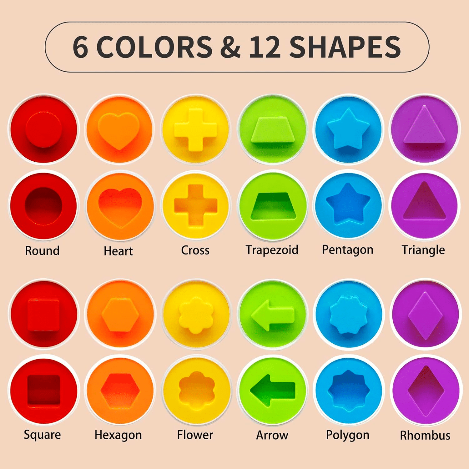 Children's Early Education Multi Shapes Eggs Toy - Toynix
