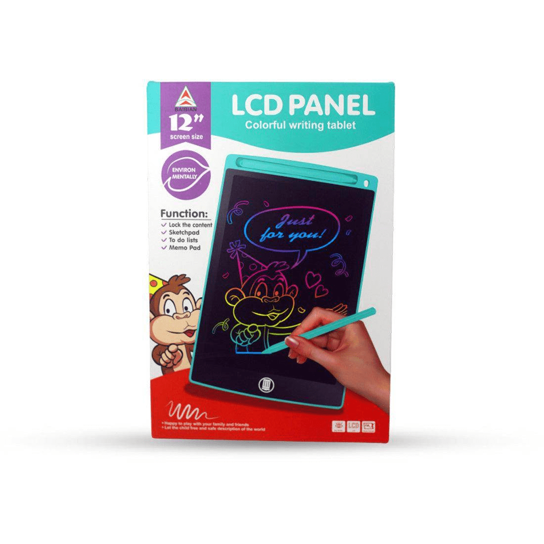 12 Inch LCD Multicolor Screen Writing Tablet Erasable Writing Board - Toynix