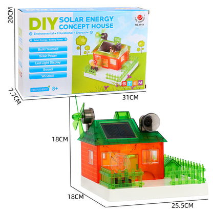 DIY Assembly Learning Scientific Experiments Building Model Solar Energy Powered Music House Educational Toy For Kids - Toynix