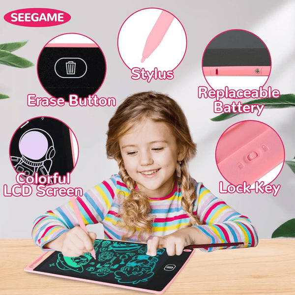 8.5" LCD Writing Tablet Multicolor Screen Writing Erasable Writing Board - Toynix