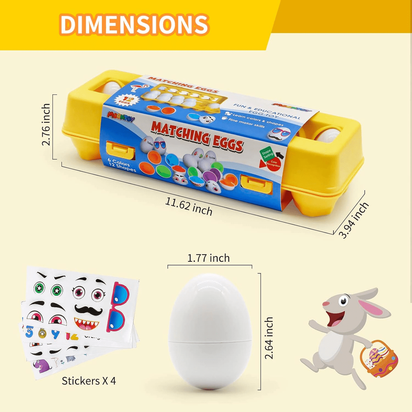 Children's Early Education Multi Shapes Eggs Toy - Toynix