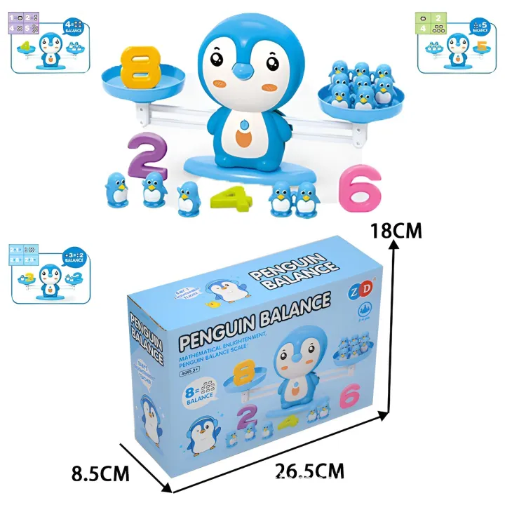 Penguin Balance Scale Games and Number Counting Blocks for Kids Toynix